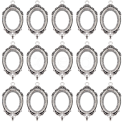 SUNNYCLUE 30Pcs Alloy Pendant Cabochon Settings FIND-SC0009-22-1