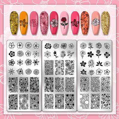 Stainless Steel DIY Nail Art Templates MRMJ-WH0092-077-1