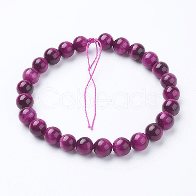 Natural Rose Tiger Eye Beads Strands G-G099-8mm-12-1