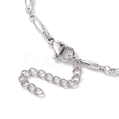 Non-Tarnish 304 Stainless Steel Bar Link Chain Anklets AJEW-AN00602-01-1