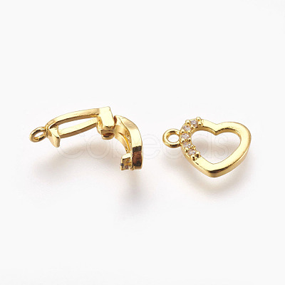Brass Micro Pave Cubic Zirconia Fold Over Clasps KK-P164-09-1