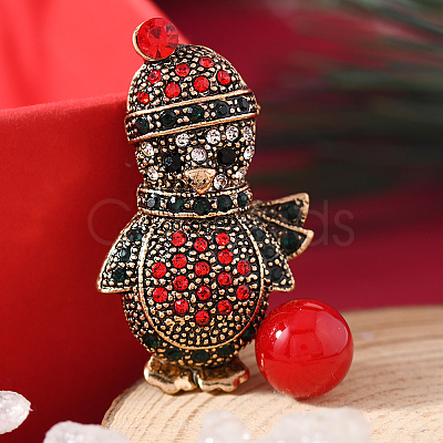 Christmas Theme Zinc Alloy Rhinestone Brooches for Backpack Clothes LS-LK8386-4-1