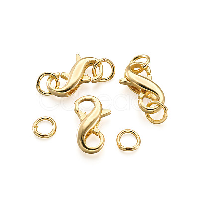 Brass Double Opening Lobster Claw Clasps FIND-TA0001-46G-1