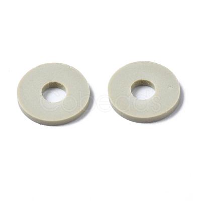 Flat Round Handmade Polymer Clay Beads CLAY-R067-10mm-02-1
