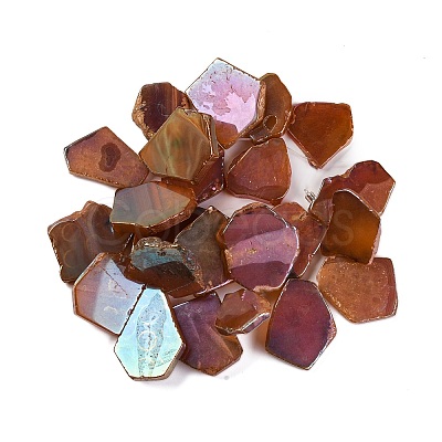 Electroplated Natural Agate Beads Strands G-K109-05-A-1