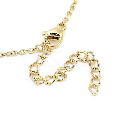 Brass Micro Pave Clear Cubic Zirconia Pendant Necklaces LS-NJEW-Z035-04D-G-1