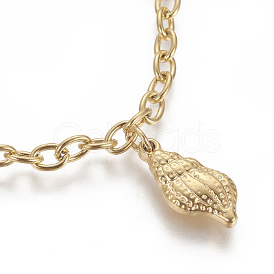 304 Stainless Steel Charm Bracelets BJEW-F383-02G-1
