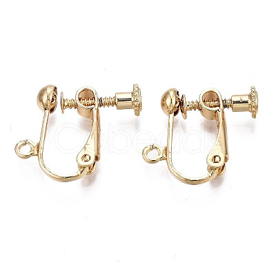 Brass Clip-on Earring Findings X-KK-Q764-029-1