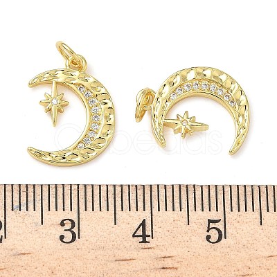 Brass Micro Pave Cubic Zirconia Pendants KK-P326-17G-1