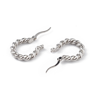 Brass Twist Hoop Earrings for Women EJEW-L234-088P-1