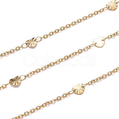 304 Stainless Steel Heart Link Cable Chains STAS-P254-17G-1