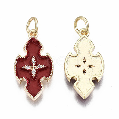 Brass Enamel Pendants KK-S356-199B-NF-1