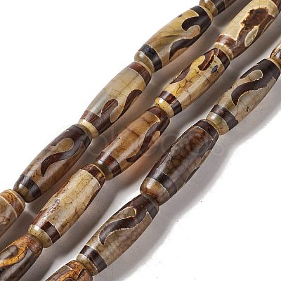 Tibetan Style dZi Beads Strands G-A024-01V-1