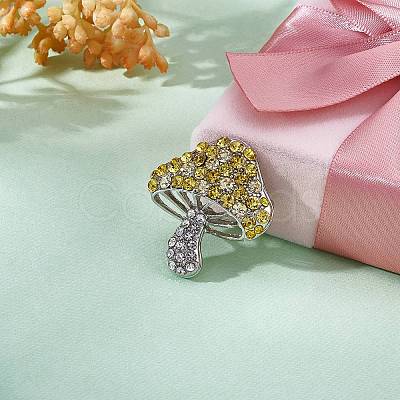 Cubic Zirconia Mushroom Brooch JBR102B-1