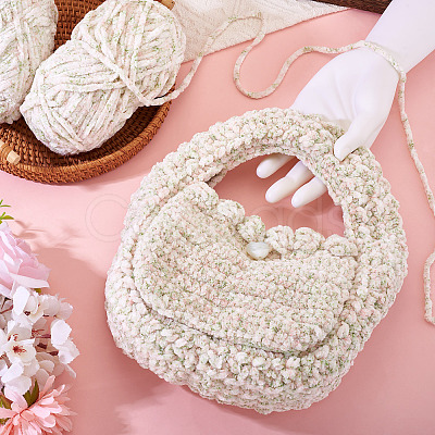 2 Skeins Super Bulky Speckled Chenille Polyester Yarn OCOR-TA0003-10-1