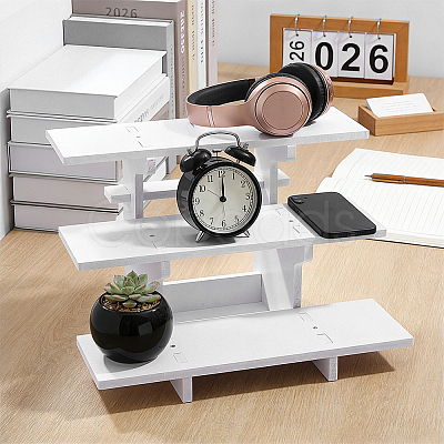 Rectangle PVC 3-Tier Gift Desktop Organizer Shelf AJEW-WH0609-952B-01-1