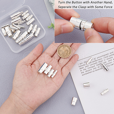 32Sets 4 Style Brass Locking Tube Magnetic Clasps KK-SC0002-88S-1