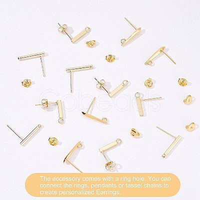 Brass Stud Earring Findings KK-FH0003-77-1