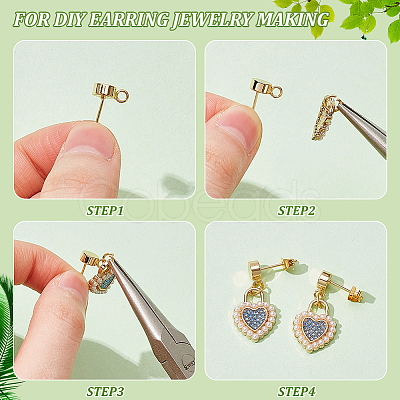 24Pcs 2 Colors Brass Stud Earring KK-BC0013-93-1