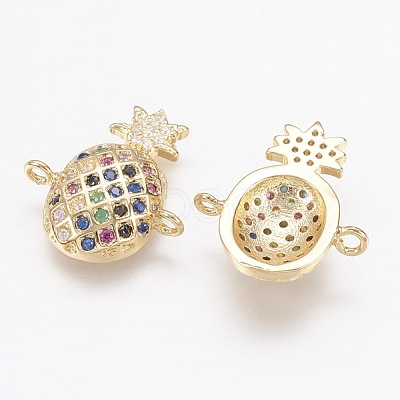 Brass Micro Pave Cubic Zirconia Links ZIRC-G111-07G-1