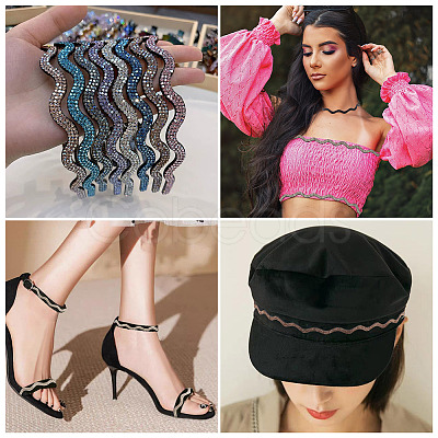 4 Colors Rhinestone Ribbon OCOR-TA0003-08-1