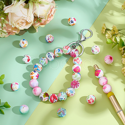 60Pcs 10 Styles Silicone Beads FIND-PH0028-09-1