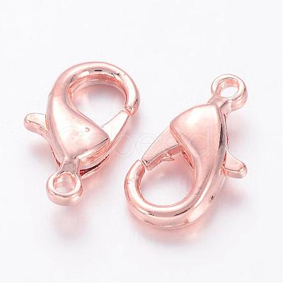 Brass Lobster Claw Clasps KK-D242-RG-1