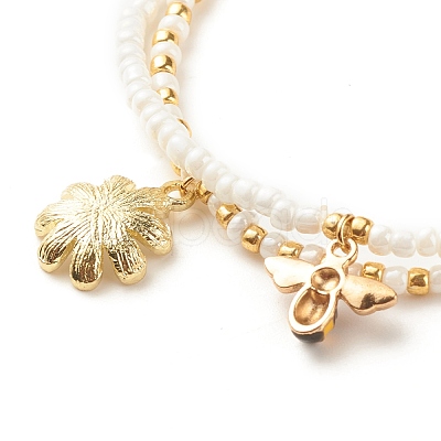 2Pcs Glass Seed Beaded Stretch Bracelets Set BJEW-JB08088-03-1
