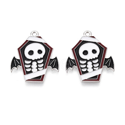 Halloween Theme Alloy and Enamel Pendants X-ENAM-T021-31D-01P-1