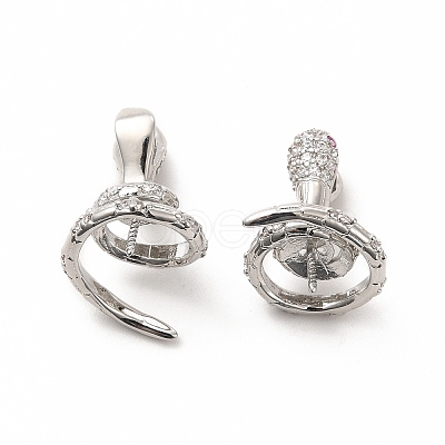 Rack Plating Brass Micro Pave Cubic Zirconia Cup Peg Bails KK-K165-31P-1