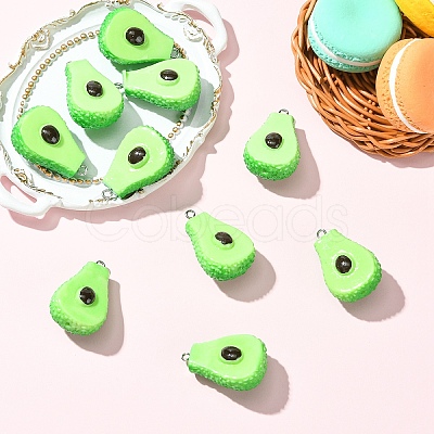 10Pcs Resin Pendants RESI-YW0004-09-1