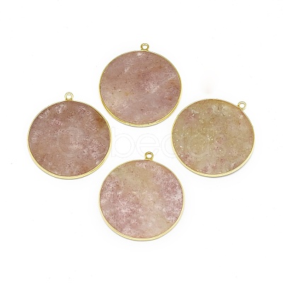 Natural Strawberry Quartz Pendants G-E526-10A-1
