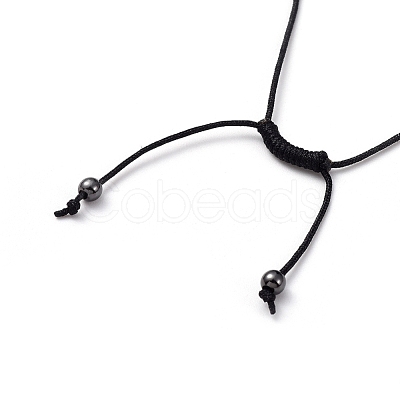 Adjustable Non-magnetic Synthetic Hematite Necklaces NJEW-JN02704-02-1