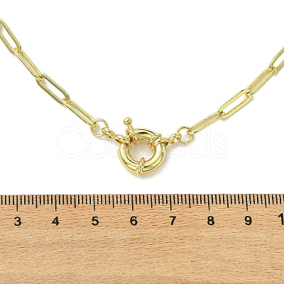 4MM Brass Paperclip Chain Necklaces with Spring Ring Clasps for Women NJEW-JN06007-1