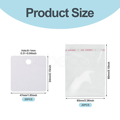 20Pcs Paper Earring Display Cards CDIS-TADJ0002-01B-1