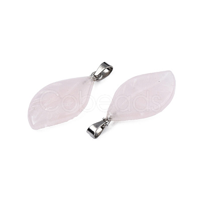 Natural Rose Quartz Pendants G-S364-076A-03-1