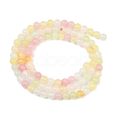 Natural Colorful Green Jade Beads Strands G-G757-01-4mm-1