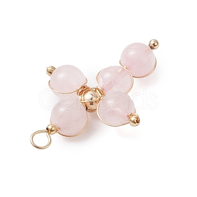 Natural Rose Quartz Pendants PALLOY-JF02885-03-1