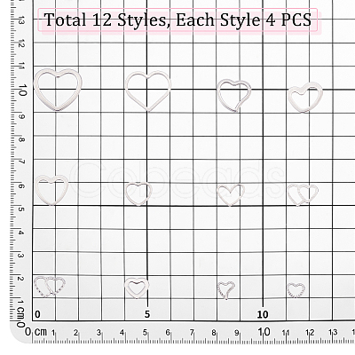 48Pcs 12 Style 304 Stainless Steel and 201 Stainless Steel 
Linking Rings STAS-PH0004-23-1