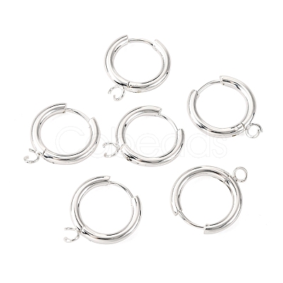 201 Stainless Steel Huggie Hoop Earring Findings STAS-P283-01D-S-1