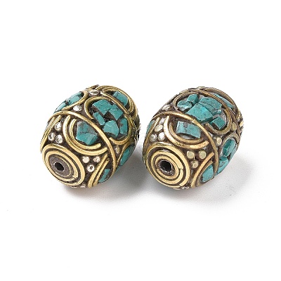 Handmade Tibetan Style Brass Beads TIBEB-C002-09AG-1