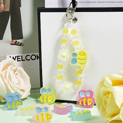 42Pcs 7 Colors Transparent Acrylic Beads MACR-SC0001-98-1