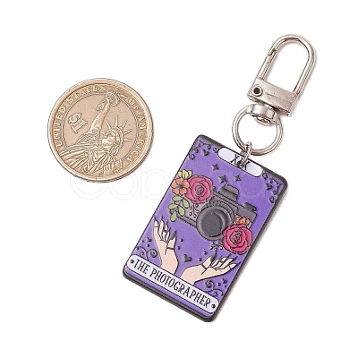 Acrylic Pendants with Alloy Swivel Clasps and 304 Stainless Steel Jump Rings Decorations HJEW-JM03039-1