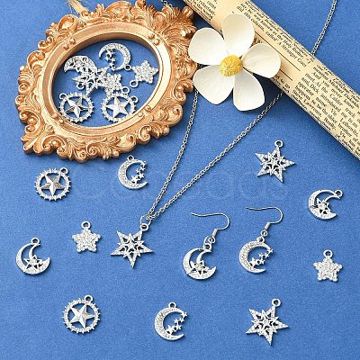 10Pcs 5 Styles Alloy Crystal Rhinestone Pendants FIND-YW0011-73-1