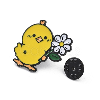 Yellow Chicken Enamel Pins JEWB-R054-01EB-03-1