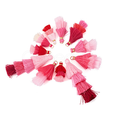 14Pcs 7 Colors Polyester Tassel Pendants FIND-TA0009-44-1