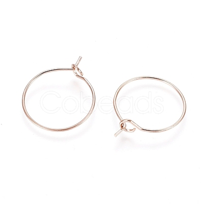 Ion Plating(IP) 316L Surgical Stainless Steel Hoop Earring Findings STAS-D164-04RG-1