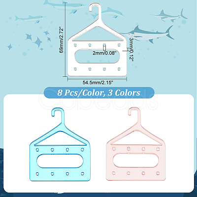 PandaHall Elite 24Pcs 3 Colors 8-Hole Mini Acrylic Earring Hanger EDIS-PH0001-84-1