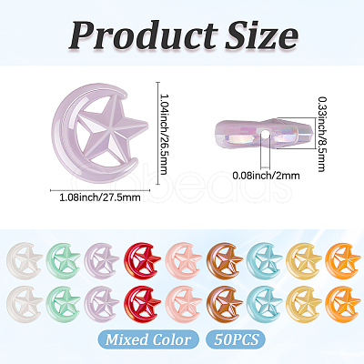 50Pcs Opaque Acrylic Beads OACR-PA0002-22-1