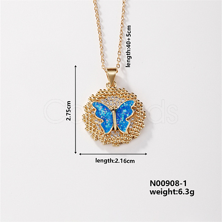 Cute Brass Micro Pave Clear Cubic Zirconia Pendant Necklaces for Women RS8490-5-1